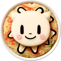 AI generated Okonomiyaki icon, cute colorful Okonomiyaki icon. png