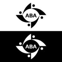 ABA logo. A B A design. White ABA letter. ABA, A B A letter logo design. Initial letter ABA letter logo set, linked circle uppercase monogram logo. A B A letter logo vector design. pro vector