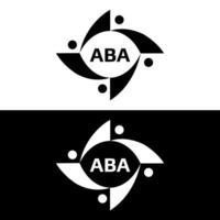 ABA logo. A B A design. White ABA letter. ABA, A B A letter logo design. Initial letter ABA letter logo set, linked circle uppercase monogram logo. A B A letter logo vector design. pro vector