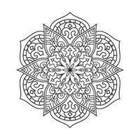 Outline mandala decorative and ornamental design for coloring page vector