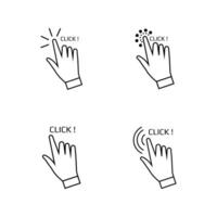 Hand Click Here Icon. Hand mouse symbol. Click button for website. Pro Vector