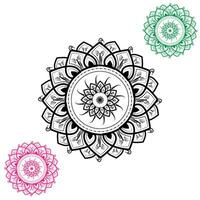 lujo ornamental mandala diseño antecedentes en rosado y verde color diseño. vector Pro