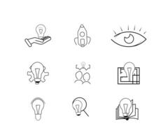 Lightbulb Idea Concept Line Icon. Creative Solution and Innovation Pictogram. Efficient Electric Low Energy Lightbulb Outline Sign. Editable Stroke. Isolated Vector Illustration. Pro Vector
