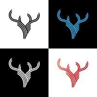 vector abstract deer logo design template 4 color . vector pro