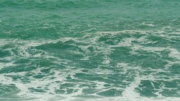 Big Sea Waves Splash In Sandy Beach. Beautiful Strong Big Waves With Foam During A Spring Storm. video