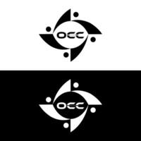 occ logo. o C C diseño. blanco occ carta. occ, o C C letra logo diseño. inicial letra occ vinculado circulo mayúscula monograma logo. o C C letra logo vector diseño. occ letra logo diseño. Pro vector