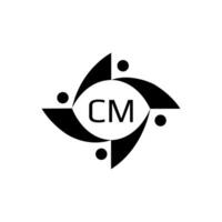 CM logo. C M design. White CM letter. CM, C M letter logo design. Initial letter CM linked circle uppercase monogram logo. C M letter logo vector design. pro vector