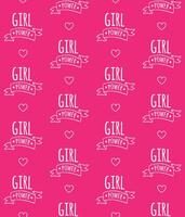 Vector seamless pattern of girl power lettering