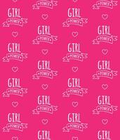 Vector seamless pattern of girl power lettering