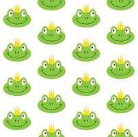 Vector seamless pattern of princess frog in crown