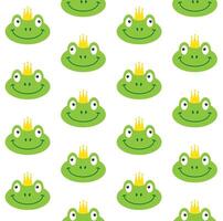 Vector seamless pattern of princess frog in crown