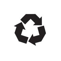 Vector black hand drawn recycle reuse symbol