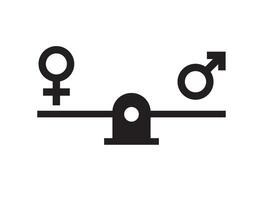 Vector flat black gender equality concept