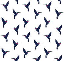 Vector seamless pattern of doodle hummingbird