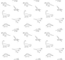 Vector seamless pattern of hand drawn dinosaurs