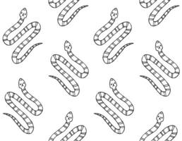 Vector seamless pattern of hand drawn snake