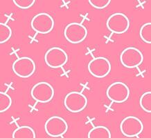 Vector seamless pattern of sketch woman symbo
