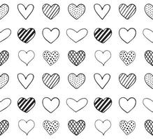 Vector seamless pattern of hand drawn heart