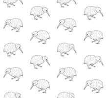 Vector seamless pattern of hand drawn kiwi bird