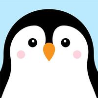 Vector hand drawn flat baby penguin face