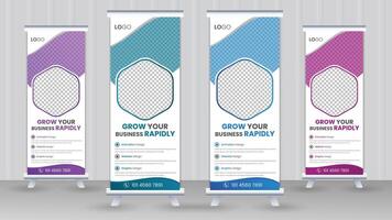 Professional Business Roll Up banner set, vector creative design, Modern Corporate x banner or sale banner template billboard of trendy flag banner or pull up banner, Standee template