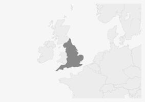 Map of Europe with highlighted England map vector