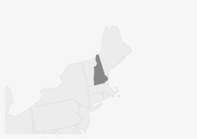 mapa de Estados Unidos con destacado nuevo Hampshire estado mapa vector