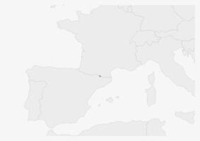 mapa de Europa con destacado andorra mapa vector