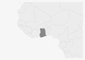 mapa de África con destacado Ghana mapa vector