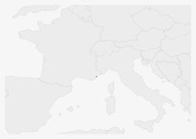 mapa de Europa con destacado Mónaco mapa vector