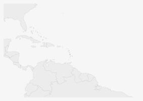 mapa de America con destacado Santo kitts y nevis mapa vector