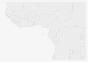 Map of Africa with highlighted Sao Tome and Principe map vector