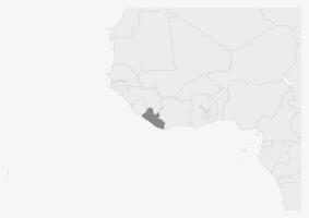 mapa de África con destacado Liberia mapa vector