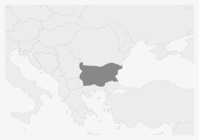 mapa de Europa con destacado Bulgaria mapa vector