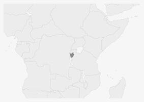 mapa de África con destacado Burundi mapa vector