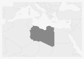 mapa de África con destacado Libia mapa vector