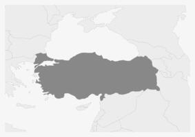 mapa de Europa con destacado Turquía mapa vector