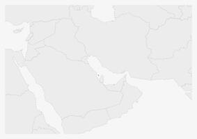 Map of Middle East with highlighted Bahrain map vector