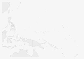 Map of Oceania with highlighted Micronesia map vector