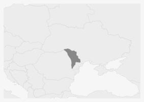 mapa de Europa con destacado Moldavia mapa vector