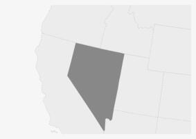 Map of USA with highlighted Nevada state map vector