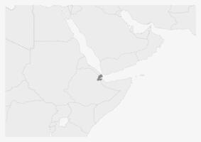 mapa de África con destacado djibouti mapa vector