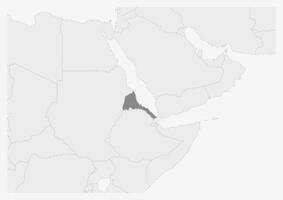 mapa de África con destacado eritrea mapa vector