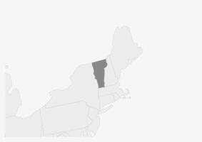 mapa de Estados Unidos con destacado Vermont estado mapa vector