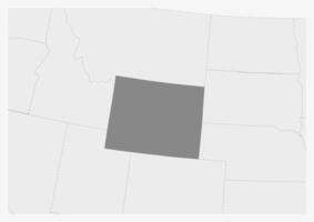 Map of USA with highlighted Wyoming state map vector