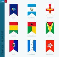 Nine vector vertical flag set. Vertical icon with flag.