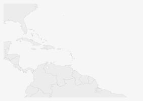 mapa de America con destacado dominica mapa vector