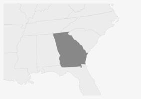 mapa de Estados Unidos con destacado Georgia estado mapa vector