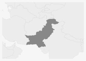 mapa de Asia con destacado Pakistán mapa vector