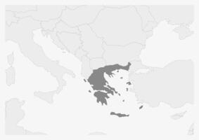 Map of Europe with highlighted Greece map vector